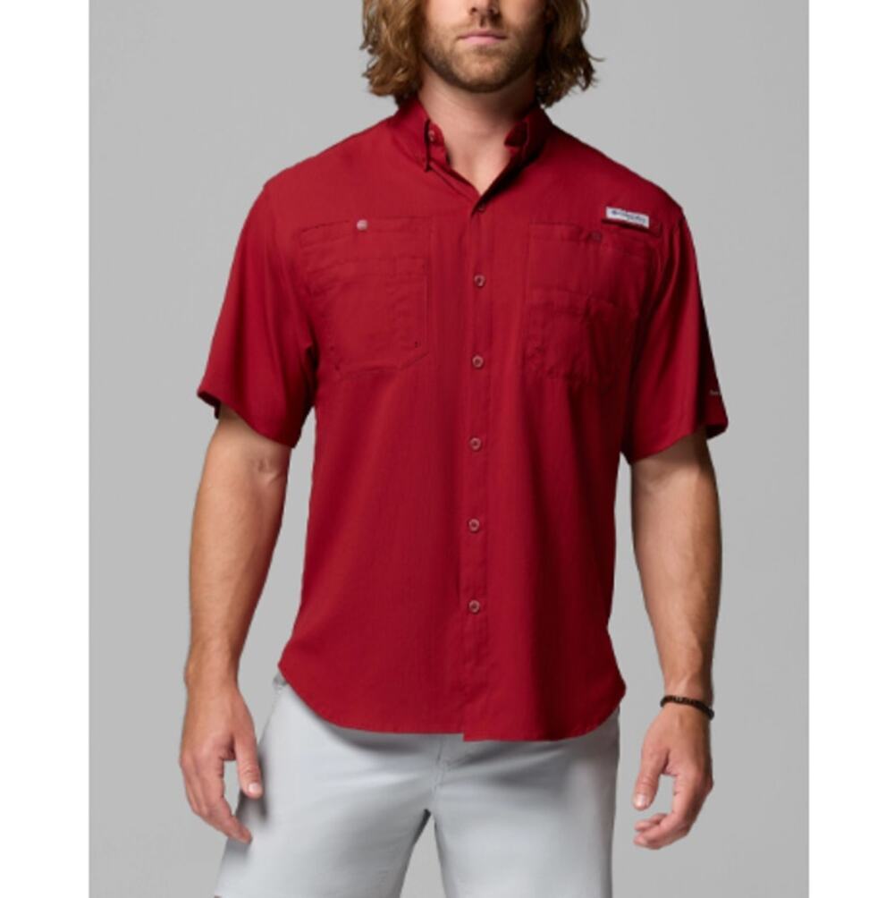 Columbia Beet PFG Tamiami II Short Sleeve Shirt Size XL Tall